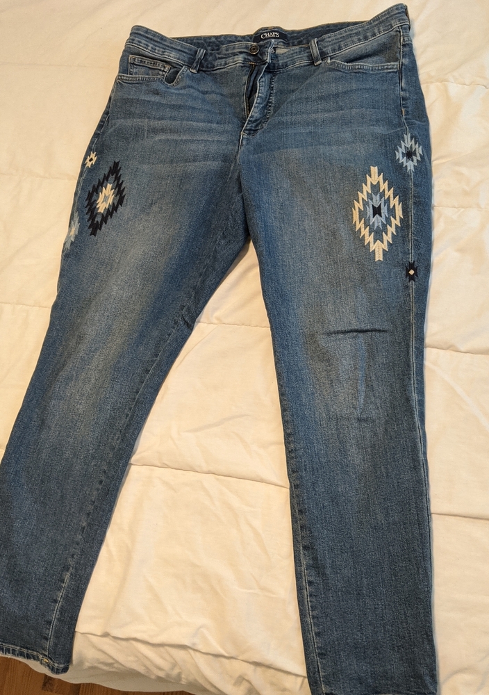 Embroidered Blue Jeans